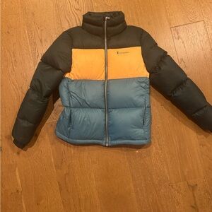 Cotopaxi Puffer Jacket - Black, Orange, Blue